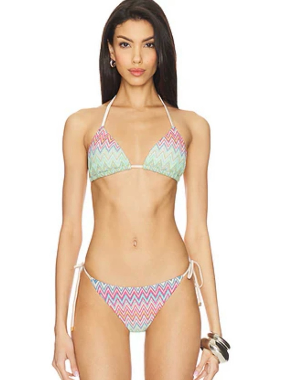 PQ Swim Triangle Huntington Bikini Top & Side Tie Teeny Bottom Size S NWT